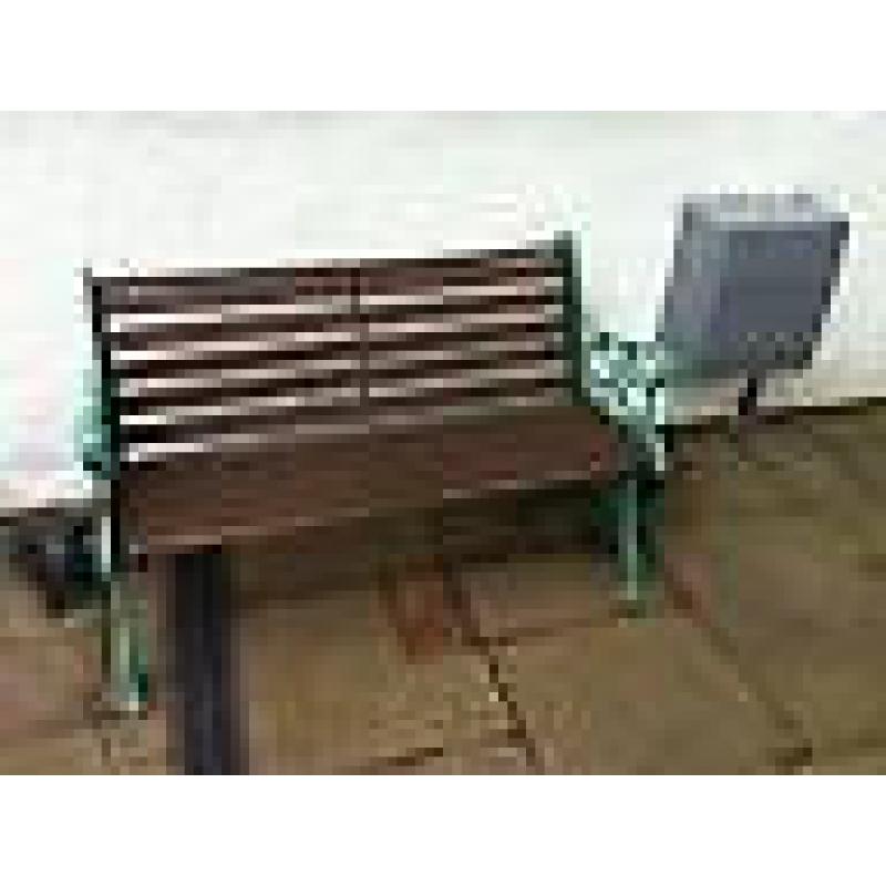 Cast iron and wooden slatted garden bench . Heavy bench. Free local delivery.