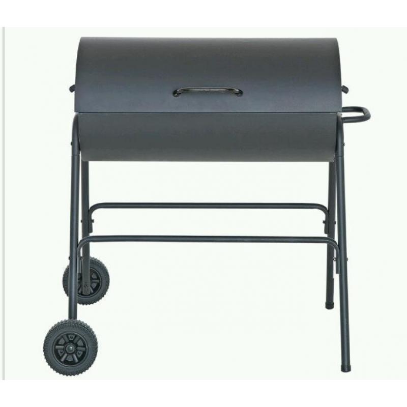 Oil Drum charcoal BBQ with lid