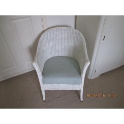 LLOYD LOOM STYLE CHAIR PAINTED LAURA ASHLEY COUNTRY WHITE