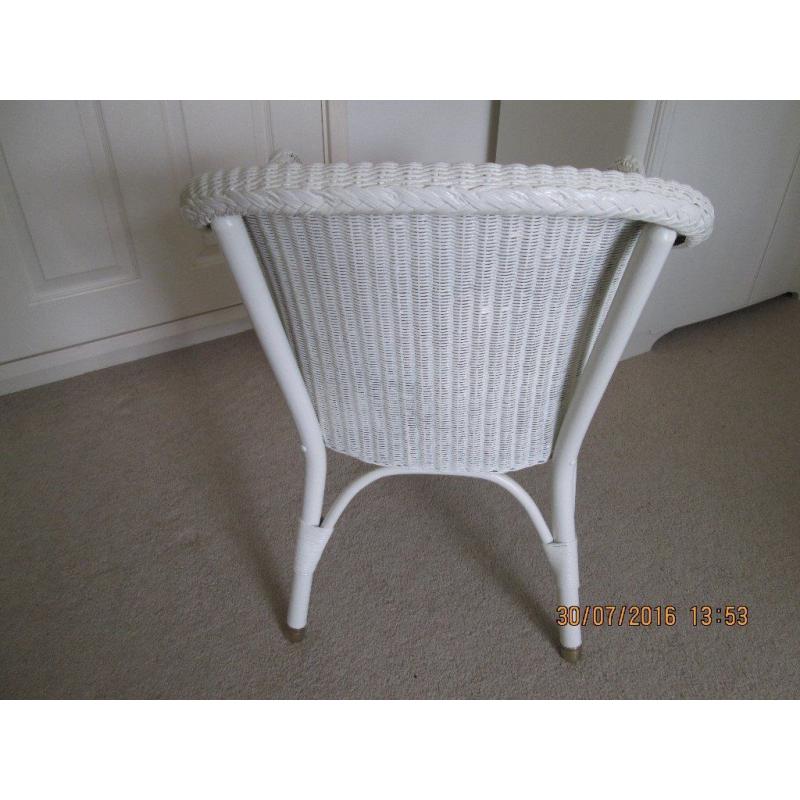LLOYD LOOM STYLE CHAIR PAINTED LAURA ASHLEY COUNTRY WHITE